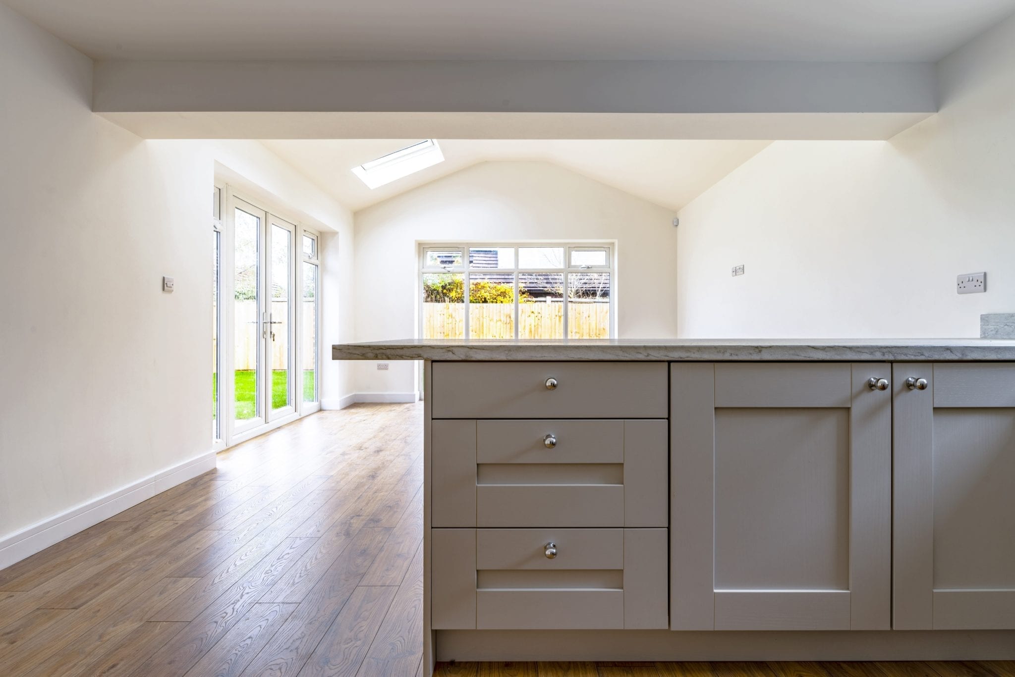 new kitchen and open plan living space