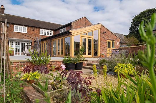 Oak framed conservatory extension